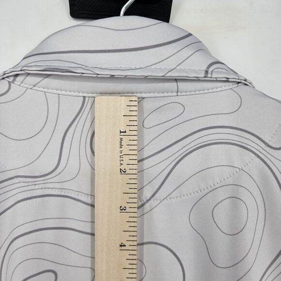 Greater Half GH Polo Shirt Mens Medium Topo White Performance Golf AOP UPF - Picture 5 of 10